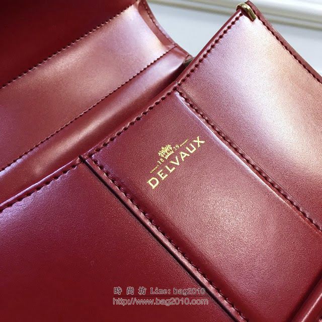 DELVAUX女包 德爾沃Brillant經典款 進口box牛皮 德爾沃女手提包 DV0028雙拼紅 小號Delvaux單肩包  fcs1113